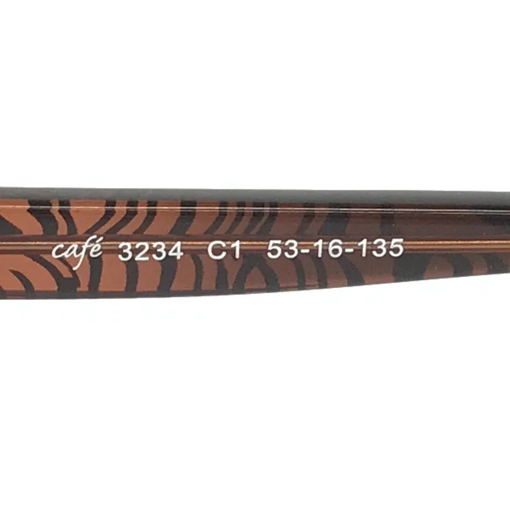 Cafe Lunettes Eyeglasses Frames 3234 C1 Brown Cat Eye Tiger Print 53-16-135